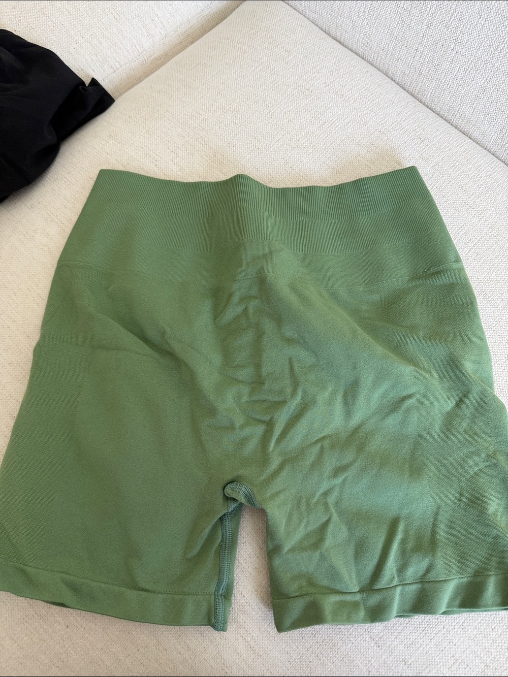 High-Rise Green Women's Bike Shorts